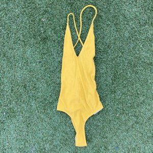 Reformation Yellow Unitard